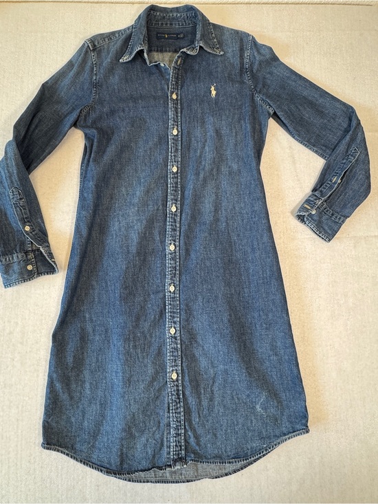Ralph Lauren Dresses & Skirts - Ralph Lauren Indigo Denim Shirt Dress with Embroidered Pony